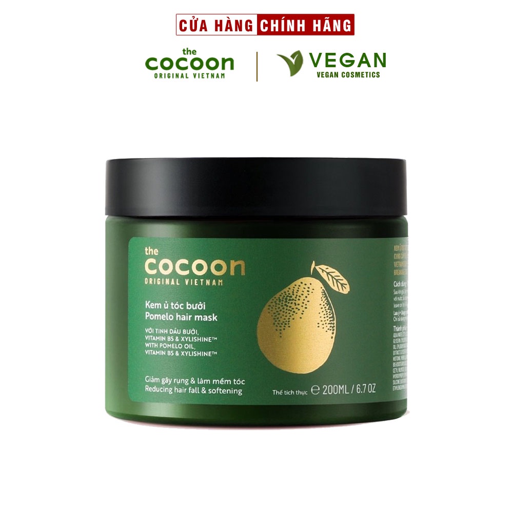 Kem ủ tóc bưởi Cocoon giảm gãy rụng, làm mềm tóc 200ml thuần chay