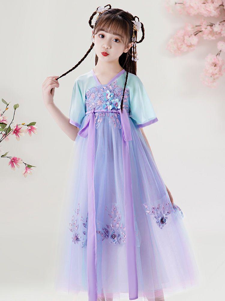 CHENGRUI Cô gái Hán phục nữ nhi cổ trang váy nàng tiên váy váy công chúa váy Trung Quốc phong cách siêu tiên mùa hè váy mùa hè