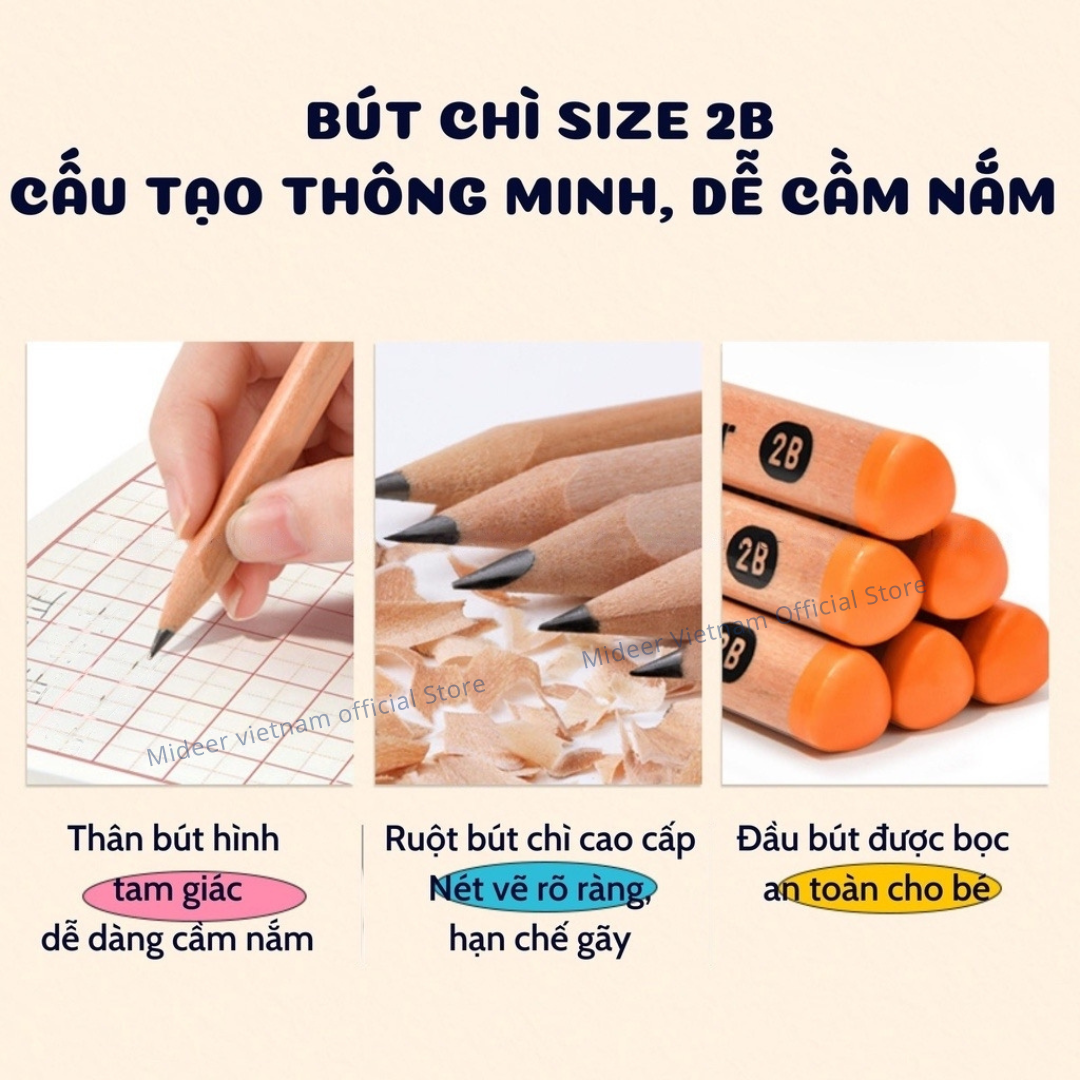 Bộ gọt bút Chì tự động kèm tẩy Cao Cấp Mideer Artist Electric Stationery dụng cụ học tập cho Bé 3,4,5,6 tuổi