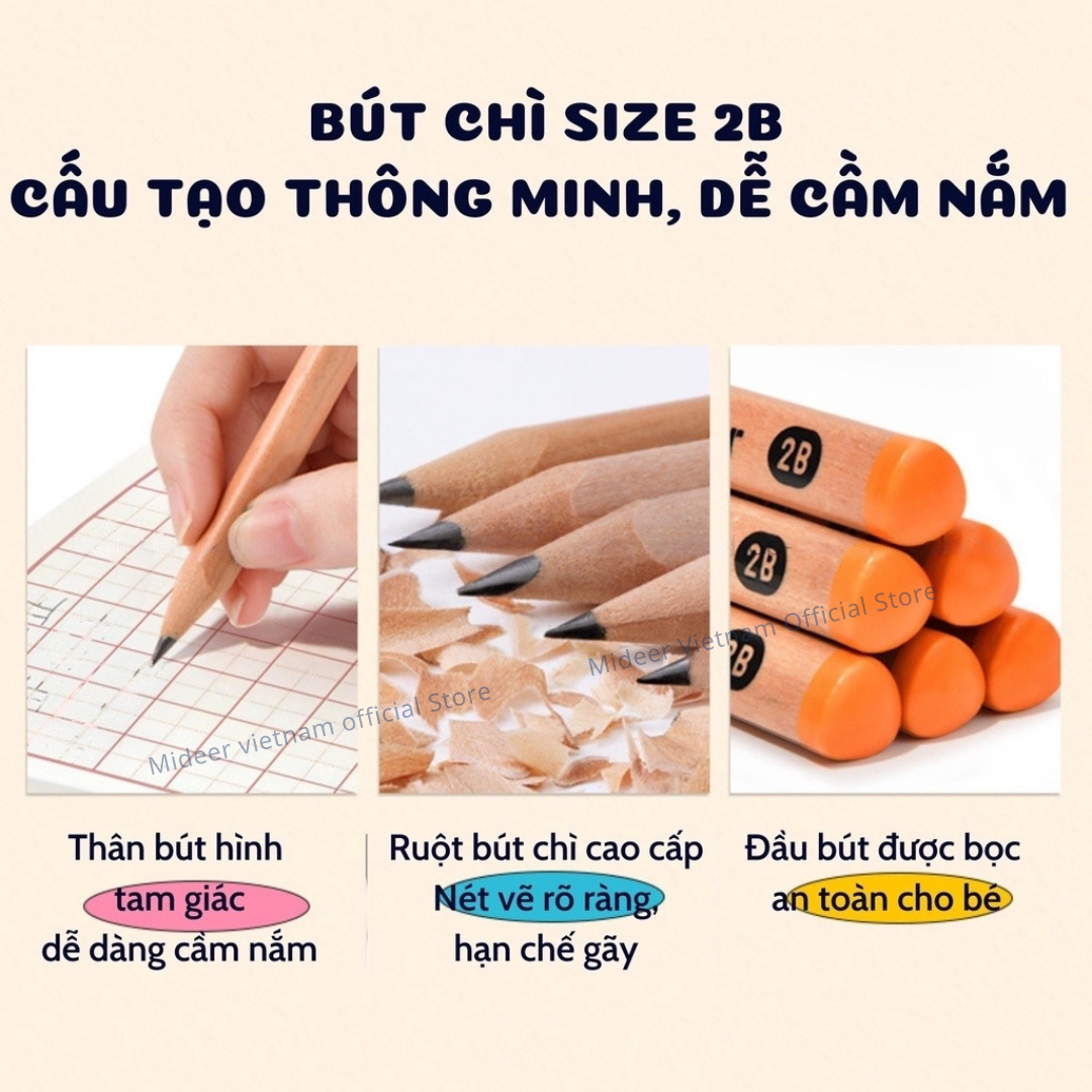 Bộ gọt bút Chì tự động kèm tẩy Cao Cấp Mideer Artist Electric Stationery dụng cụ học tập dễ thương Cho Bé