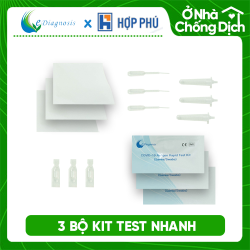 GIA ĐÌNH - Combo 3 bộ kit test nước bọt Easy Diagnosis Covid-19 Antigen Rapid Test Kit - (Dành cho 3 người)