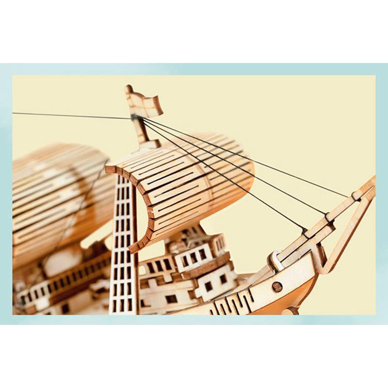 Tự Ráp Mô Hình Gỗ 3D Trưng Bày Thuyền Buồm