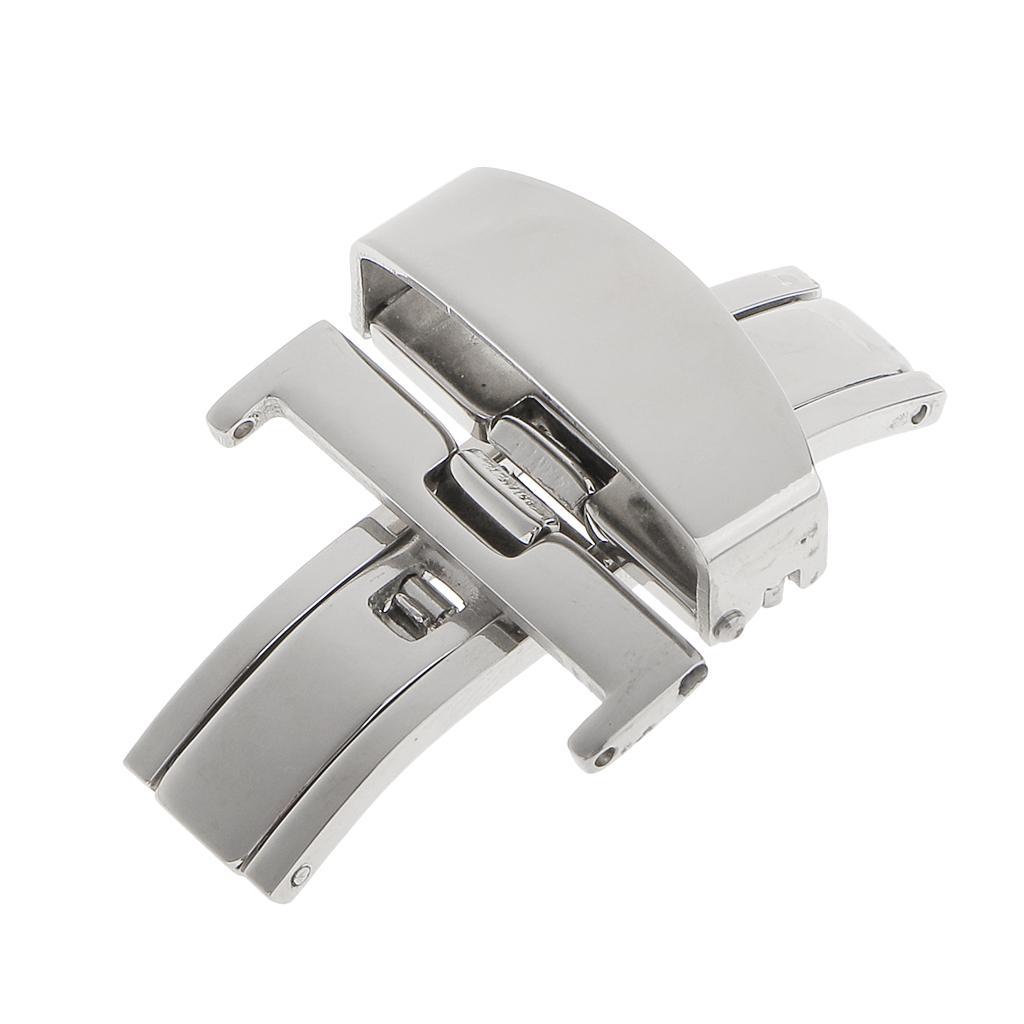 Stainless Steel Butterfly Clasp Watch Buckle Push Belt Strap Clasp
