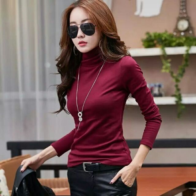 Áo thun body cổ 3 phân tay dài chất thun lụa mặc mát