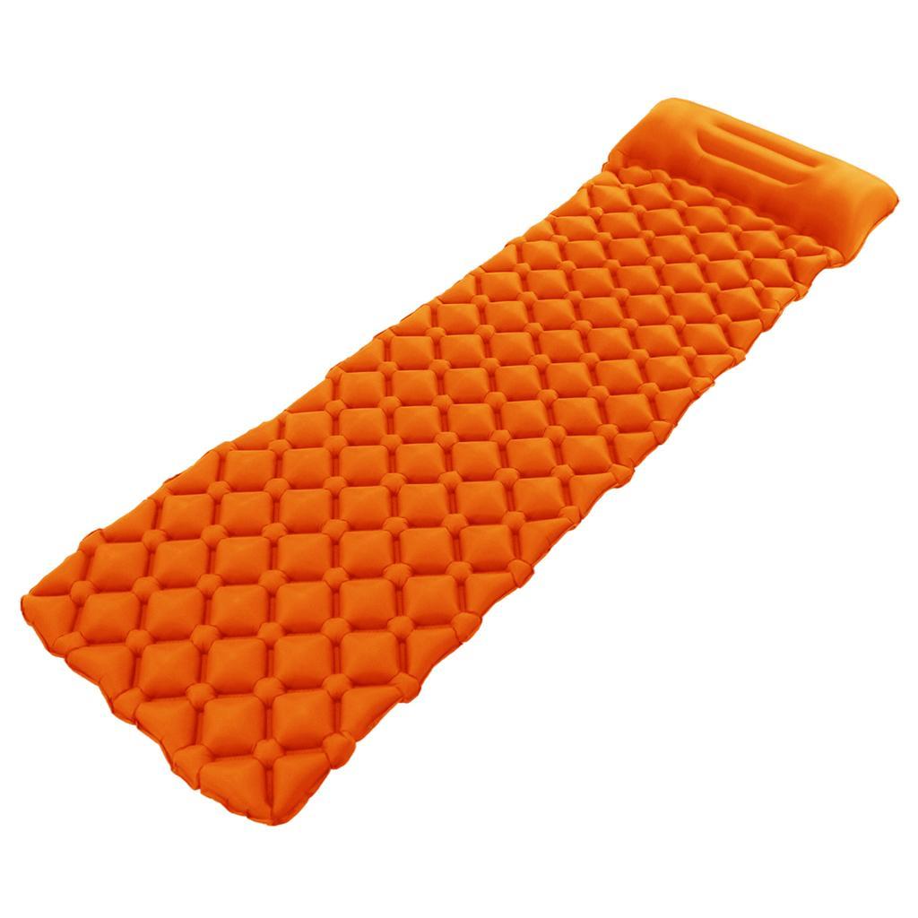 Compact Inflatable Camping Mattress Sleeping Pad with Pillow Nylon+TPU Trekking Travel Air Mat Camping Mat Air Mattress Waterproof Foldable Furniture