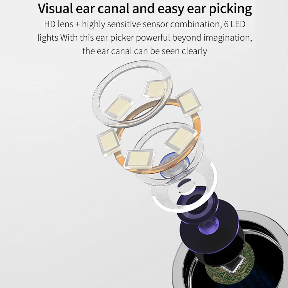 Dụng Cụ Lấy Ráy Tai 6 Đèn Led Tích Hợp Camera Mini Visual Earpick Có Thể Sử Dụng Tất Cả Các Dòng Điện Thoại T1 Smart Wifi