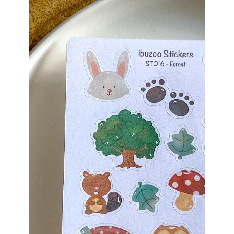 Sticker tự thiết kế - sticker sheet forest - hình dán sổ, nhật kí bullet journal - unim033