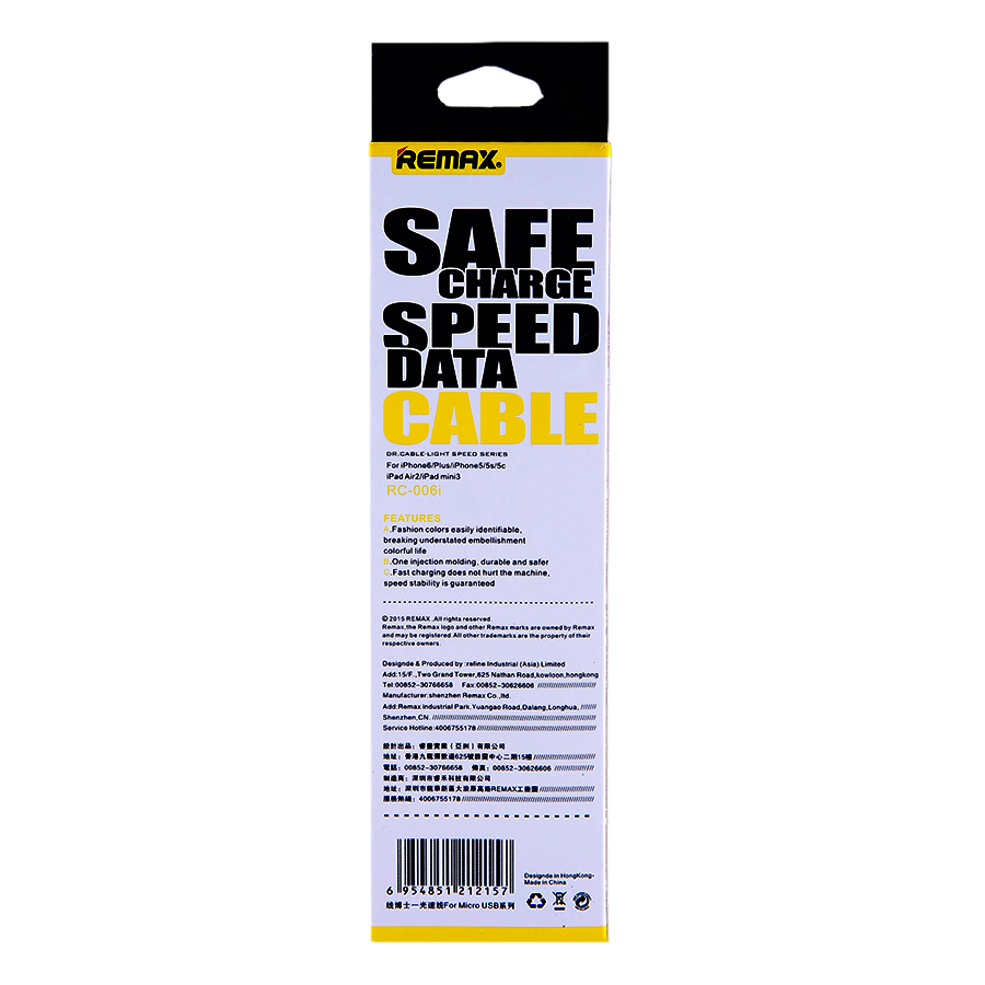 CÁP SẠC LIGHTNING REMAX RC-006I