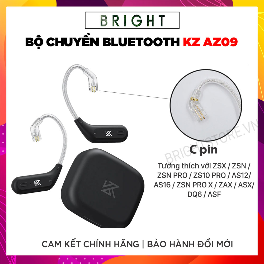 Bộ Chuyển Bluetooth KZ AZ09 Cho Tai Nghe Có Dây KZ (Bao Gồm Hộp Sạc) - Hàng Chính Hãng