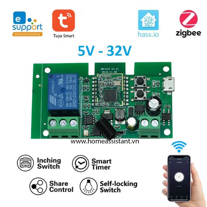 Bo Mạch Công Tắc 1 Cổng Điện Áp Thấp 5V - 32V 10A Zigbee 3.0 Và RF Tuya Sonoff ZJY01 (Hỗ trợ Homeassistant)