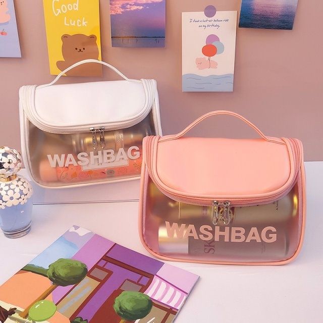 Túi đựng mỹ phẩm trong suốt WASHBAG đồ trang điểm du lịch chống thấm nước