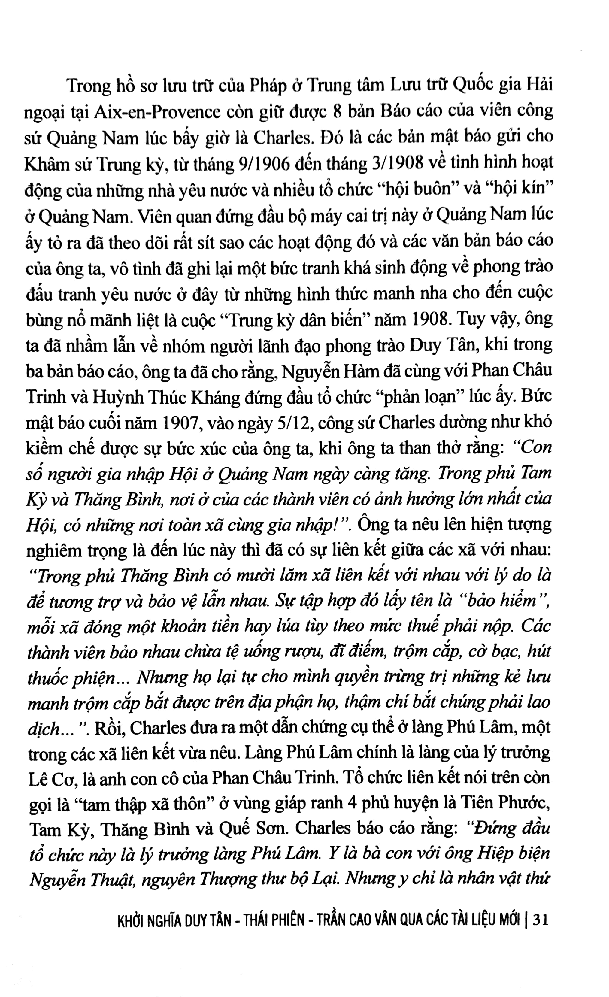 Khởi Nghĩa Duy Tân - Thái Phiên - Trần Cao Vân - Qua Các Tài Liệu Mới