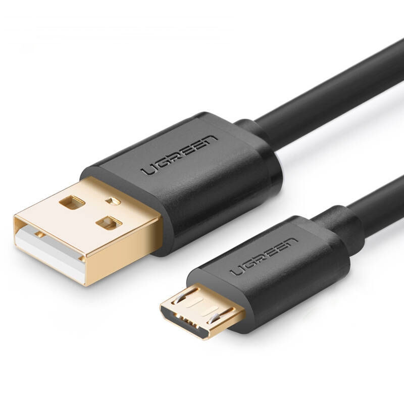 Dây Micro USB 2.0 sang USB mạ vàng UGREEN US125 - Hàng Chính Hãng - Đen - 2m