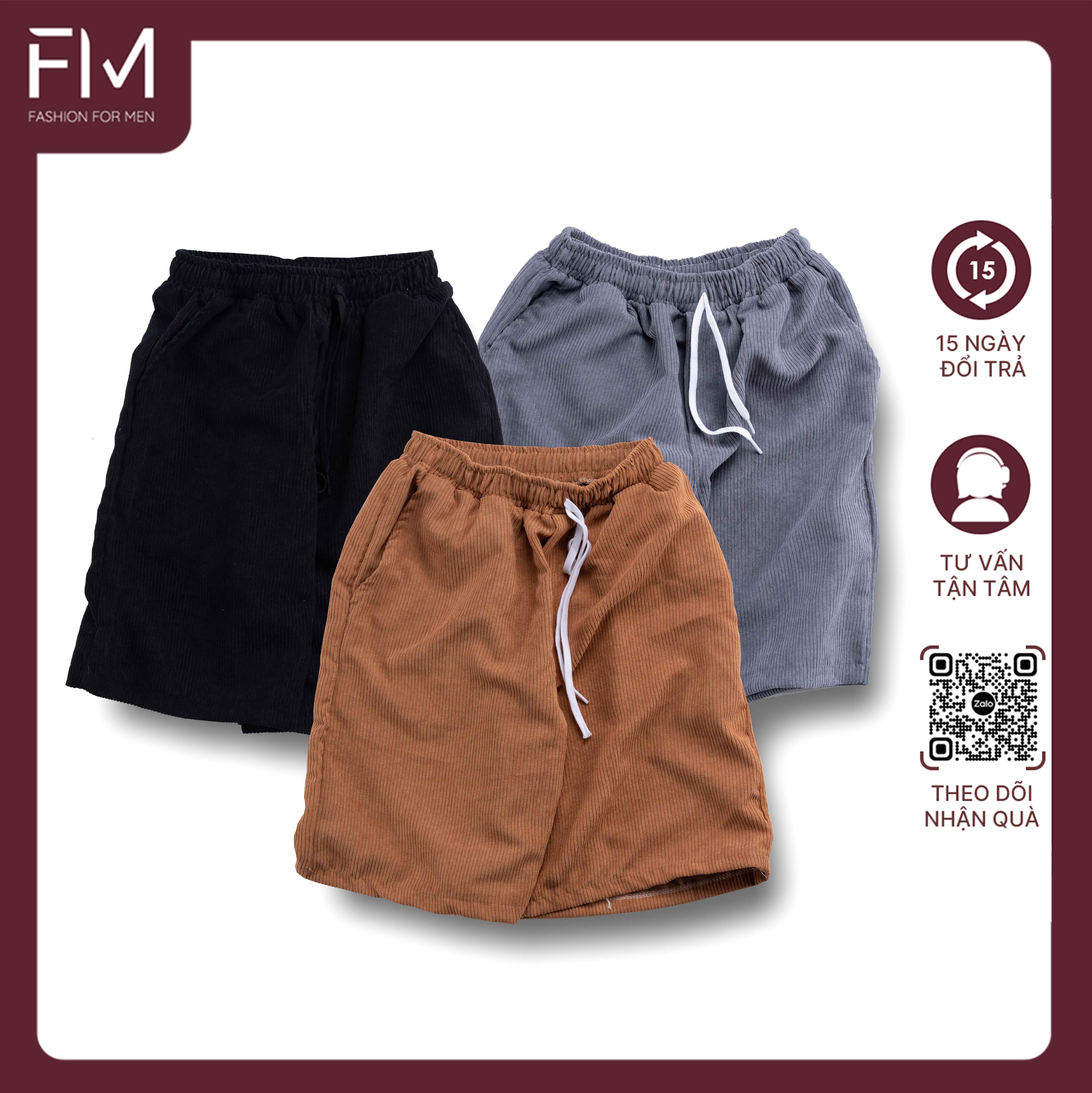 Quần Short nam nhung tăm, quần đùi nam style Hàn Quốc- FORMEN SHOP- FMTP013