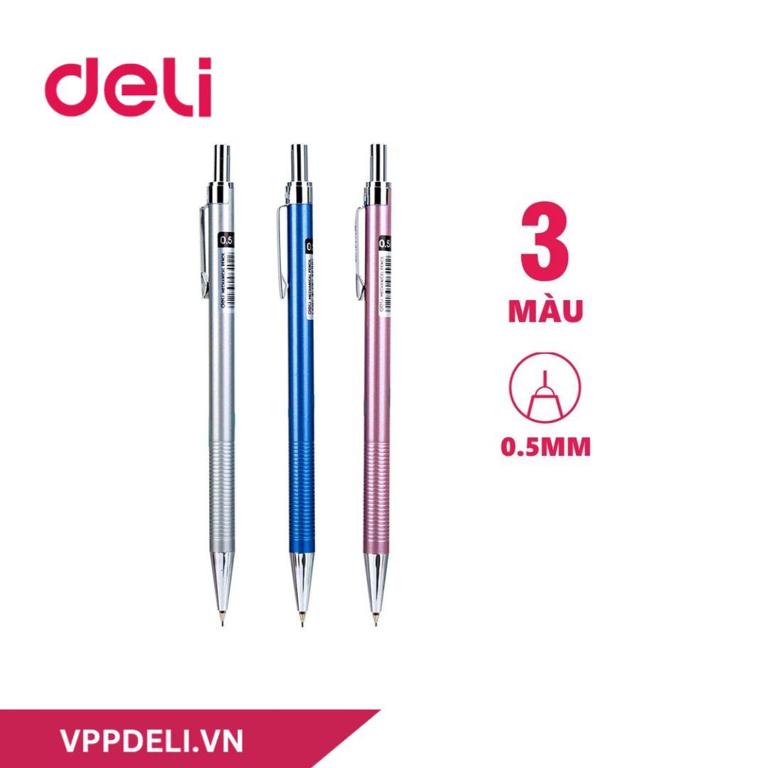 Bút Chì Bấm Vỏ Kim Loại 0.5mm - Deli 6492