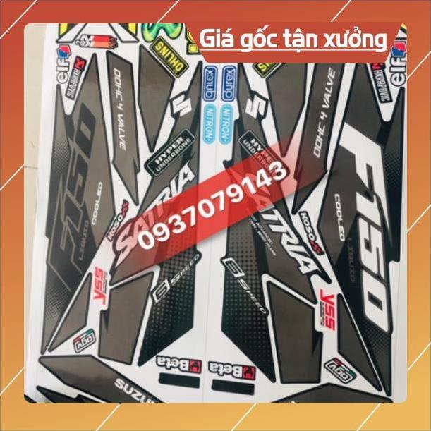 Tem rời satria fi 150 dán xe đen tem 3 lớp ko bay màu
