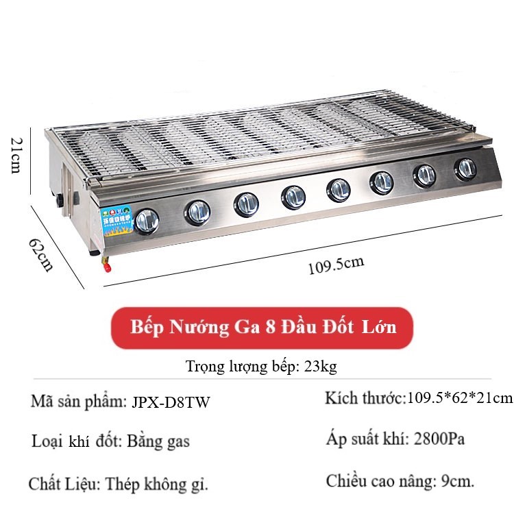 HÀNG NHẬP KHẨU CAO CẤP  Bếp Nướng Gas Hồng Ngoại - Nướng Hàu, Thịt Xiên, Hải Sản - JPX-D8TW