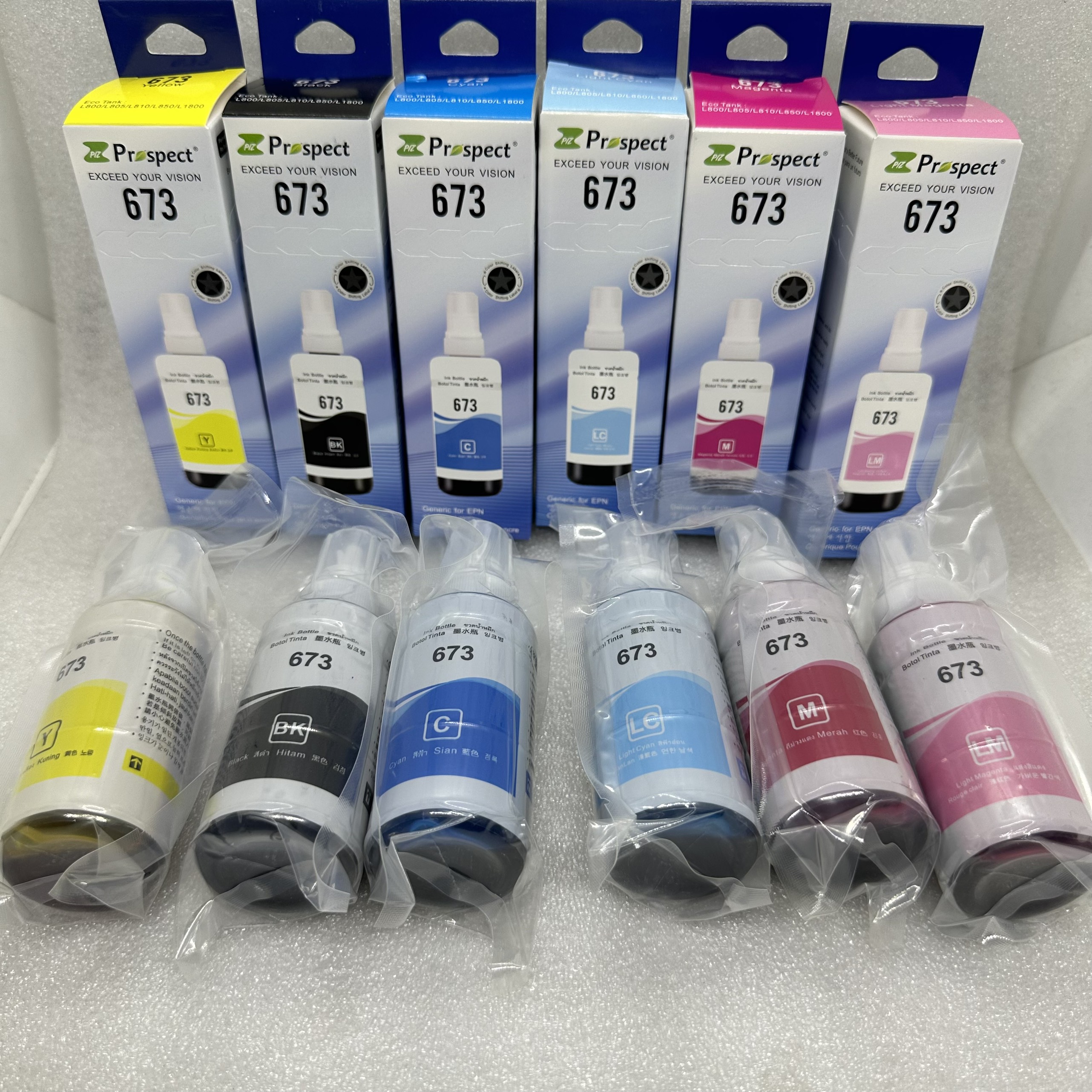 Mực Prospect 673 dùng máy in Epson L805/ L1800/ L800/ L850 trọng lượng 70ml - Hàng chính hãng