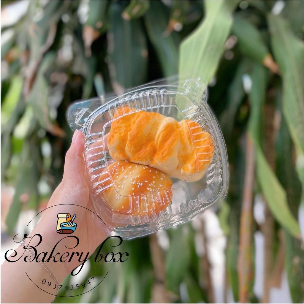 Hộp H129 | Set 100 Cái Nhựa Tai Gấu Đựng Thức Ăn - Bánh Mì Bơ Tỏi - Hamburger