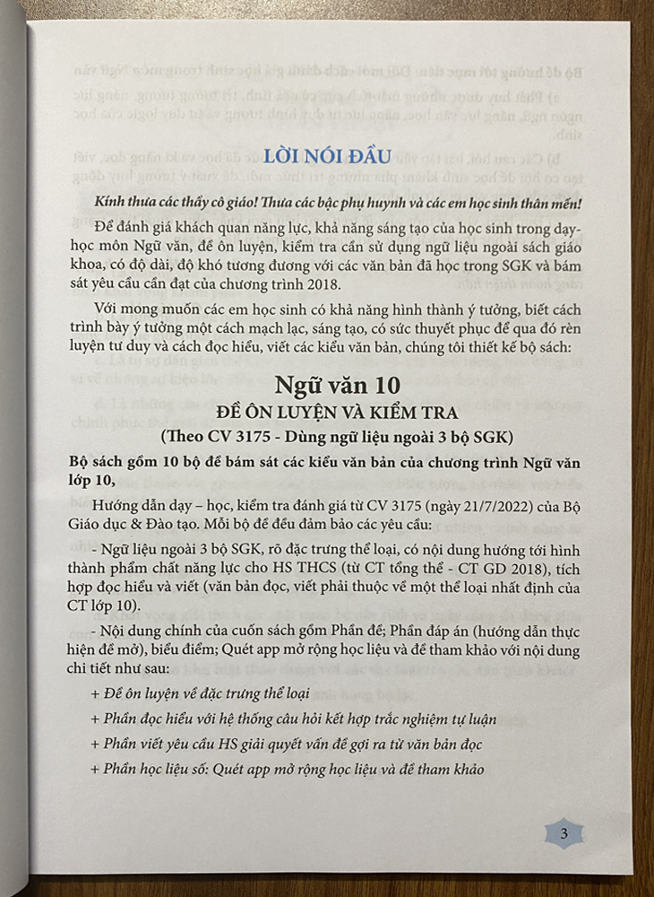 Ngữ văn 10 - Đề ôn luyện và kiểm tra ((Dùng ngữ liệu ngoài sgk - theo chương trình GDPT 2018 – dùng cho 3 bộ SGK)