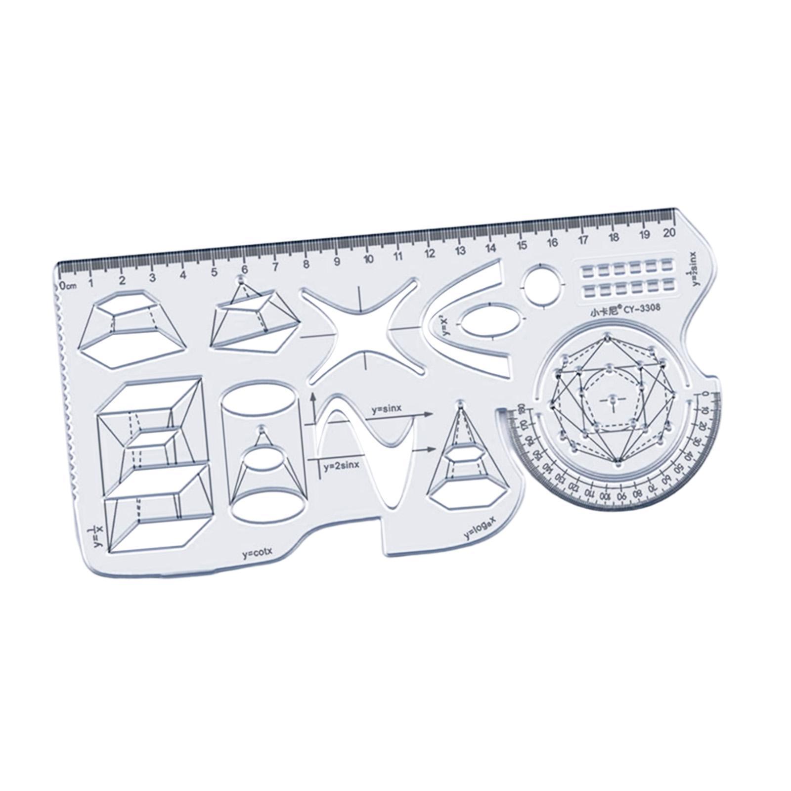 Multifunctional Geometric Ruler Drawing Measuring Tool Artist Office Tailor