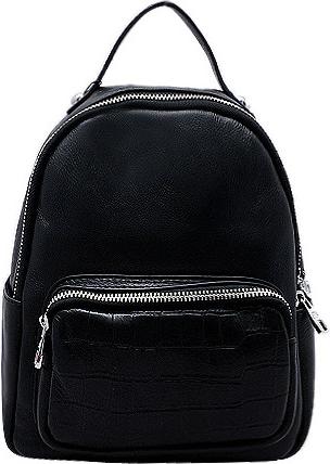Balo nữ thời trang ELMI da bò thật cao cấp màu đen ET779. KT: 25x21x12cm