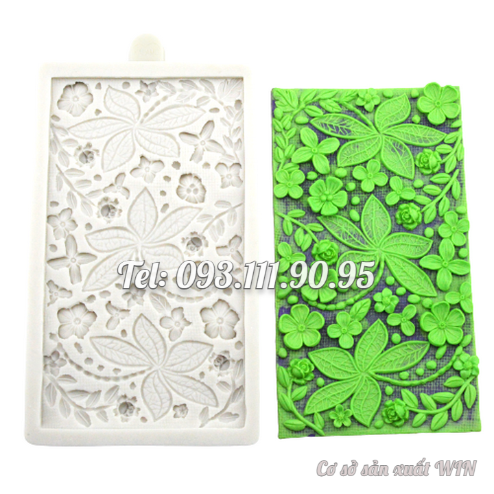 Khuôn silicon làm viền bánh, rau câu hoa dại, cành lá – Mã số 1912