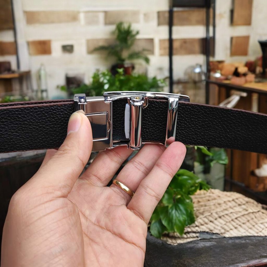 Dây nịt nam gai lưng cá sấu LIỀN NGUYÊN CON N24N1 (Mặt trắng)