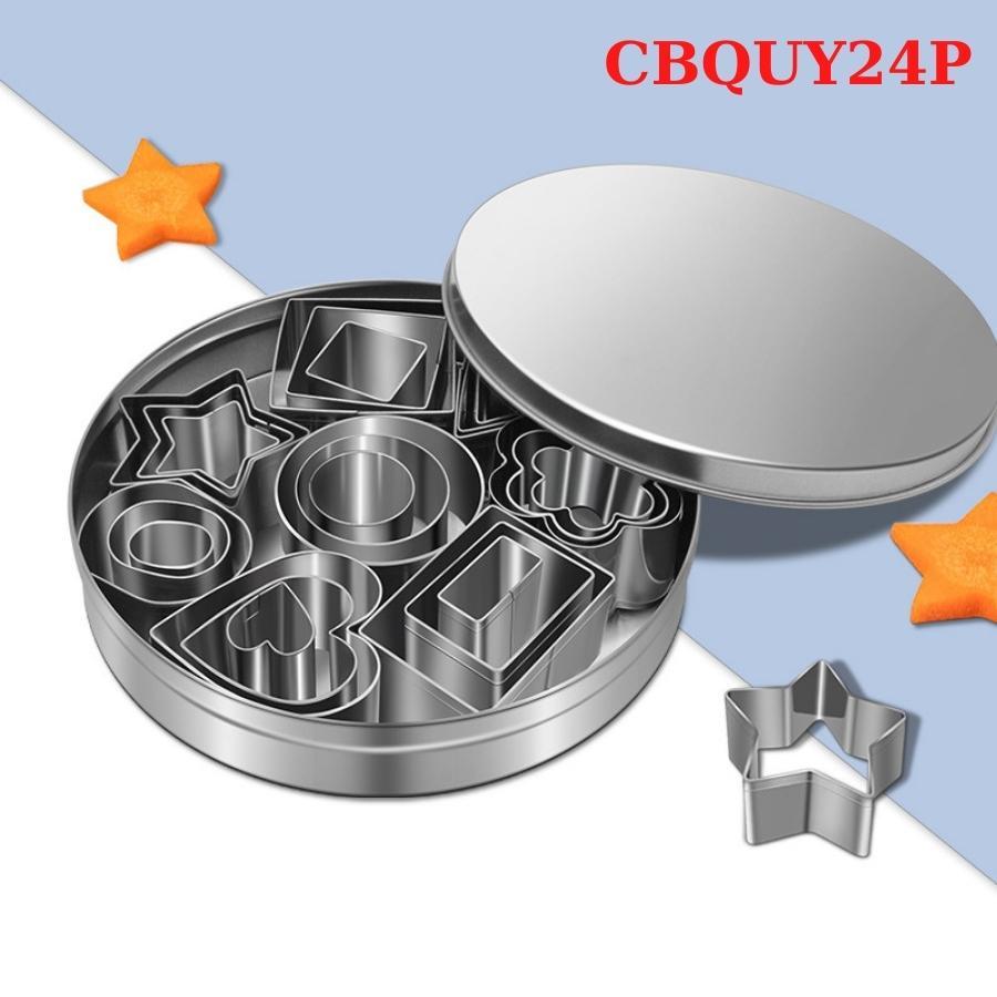 Khuôn Bánh Quy Cookies Bộ 24 Khuôn Nhấn Cookie Cutter inox Nhiều Mẫu Cao Cấp - CBQUY24P