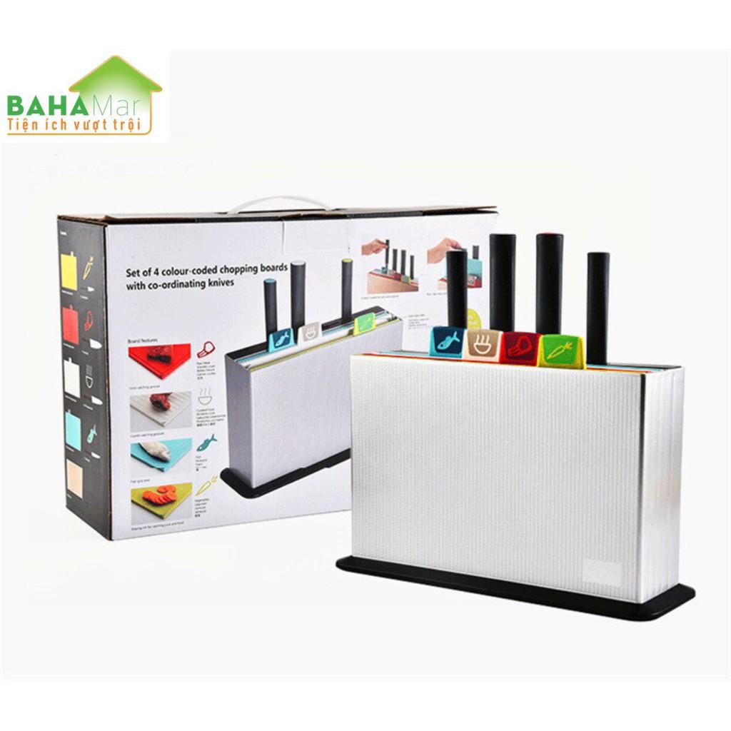 BỘ DAO THỚT 4 MÀU CÓ PHÂN LOẠI SỬ DỤNG THEO THỰC PHẨM "BAHAMAR" Phân loại các thớt theo màu có biểu tượng quy định