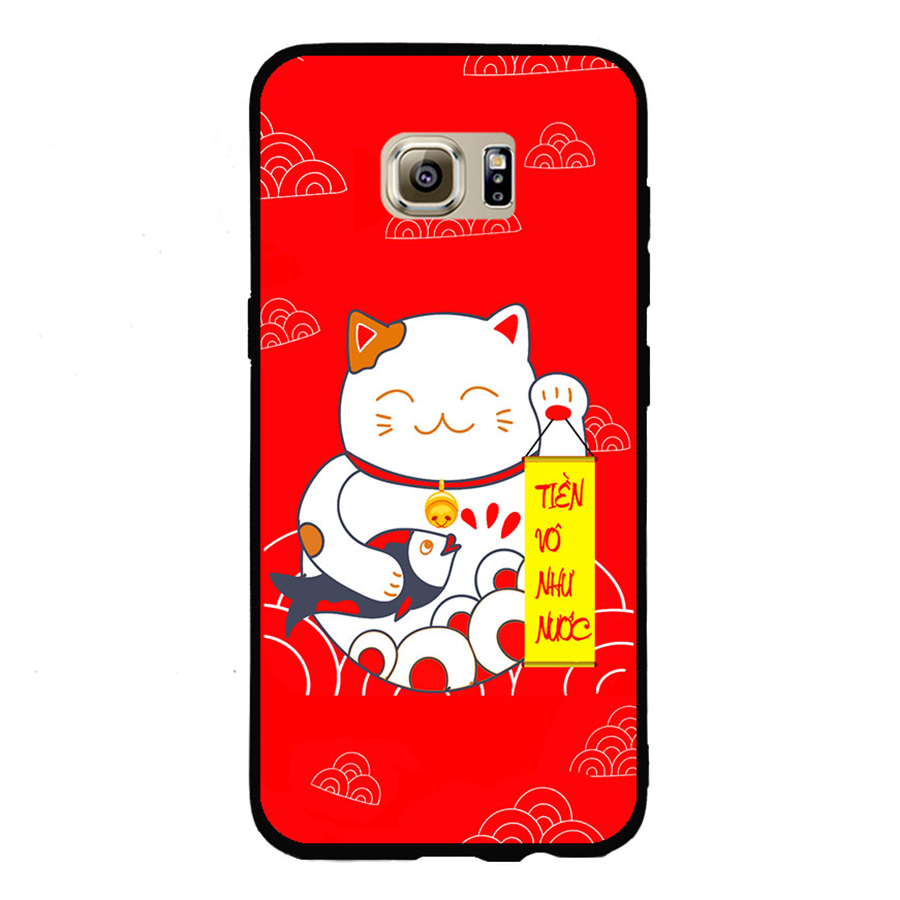 Ốp Lưng Viền TPU Cao Cấp Cho Samsung Galaxy S7 EDGE - Mèo May Mắn 01