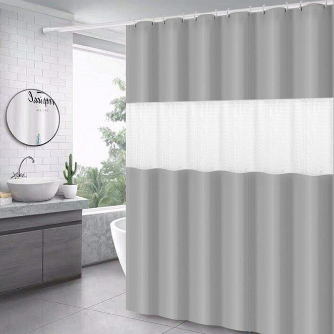 Rèm phòng tắm cao cấp 3D 180x200cm (Xám)