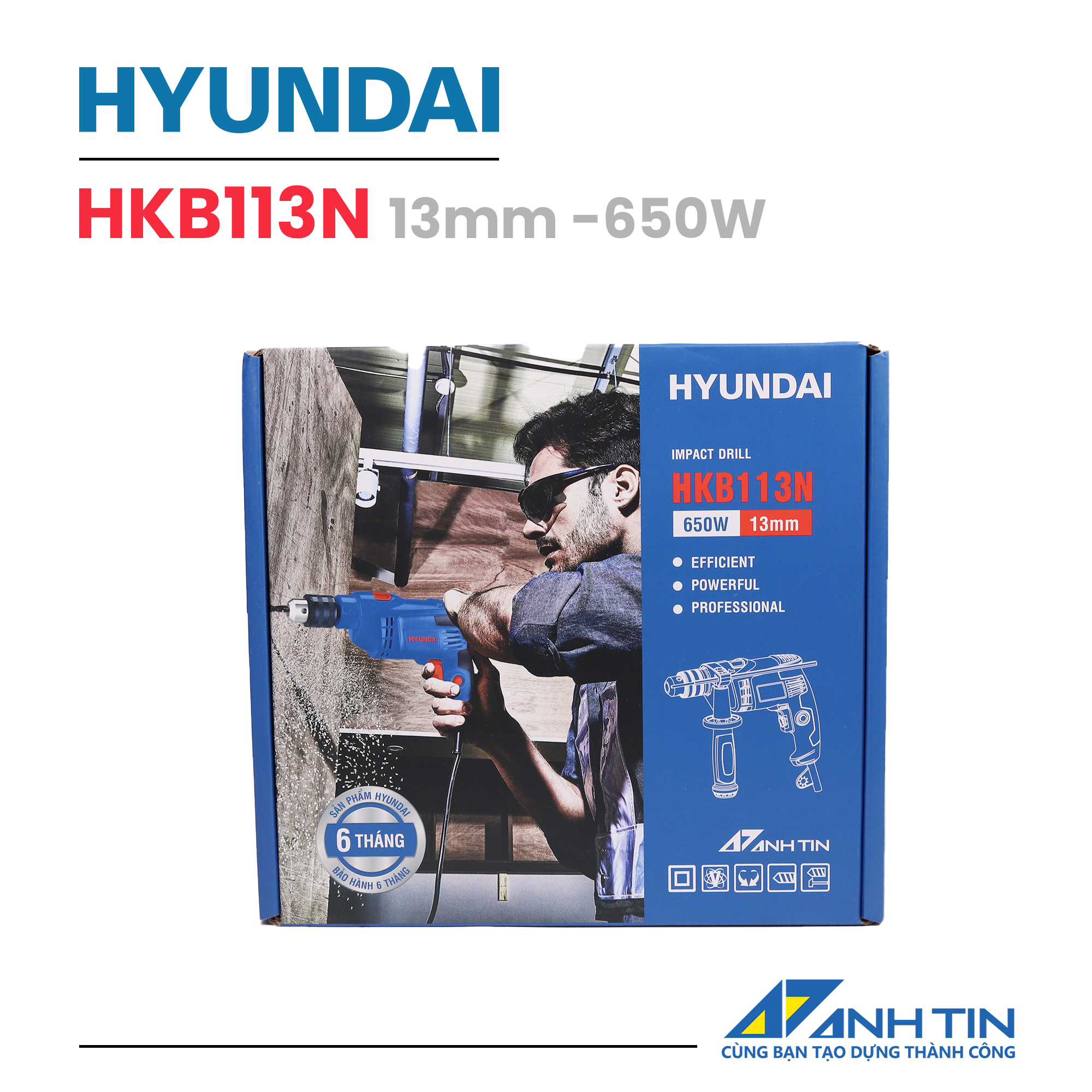 Máy khoan búa chính hãng Hyundai HKB113N