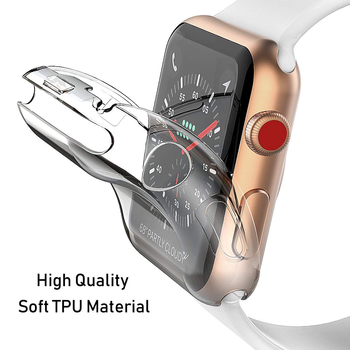 Bộ 2 Case Ốp Dẻo Silicon Dành Cho Apple Watch 44mm Series 4 (Chống Va Đập Trầy Xước, Chống Bụi, Bảo Vệ Viền Và Mặt Đồng Hồ)