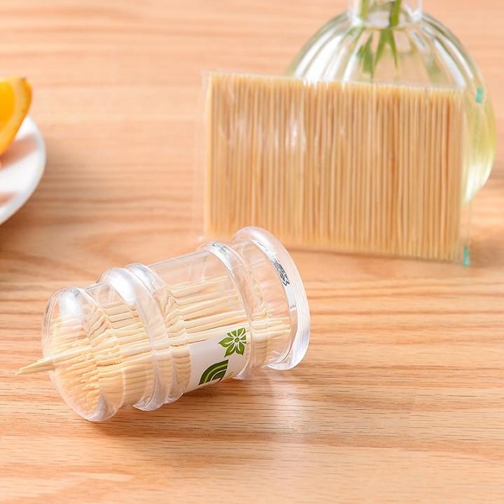 Lọ đựng tăm trong suốt tặng kèm tăm tre huytuan3010