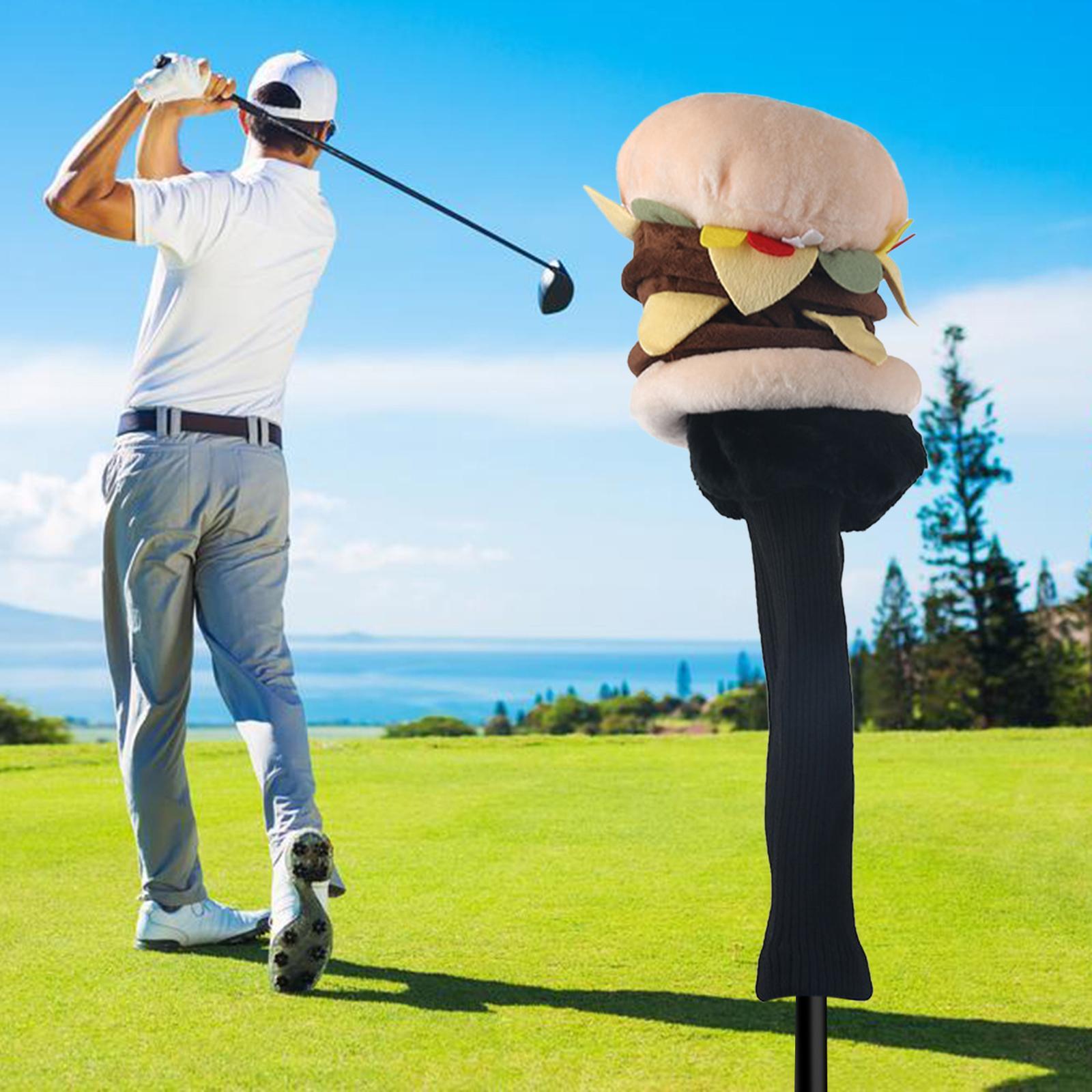 Plush Hamburger Shaped Golf Headcover Club Driver Cover Protectation Golfer