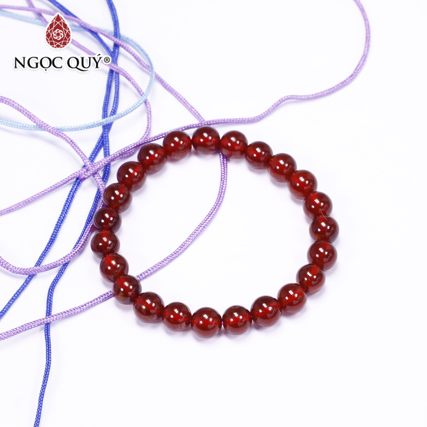 Vòng tay đá ngọc hồng lưu garnet AAA size hạt 8mm mệnh hỏa, thổ - Ngọc Quý Gemstones