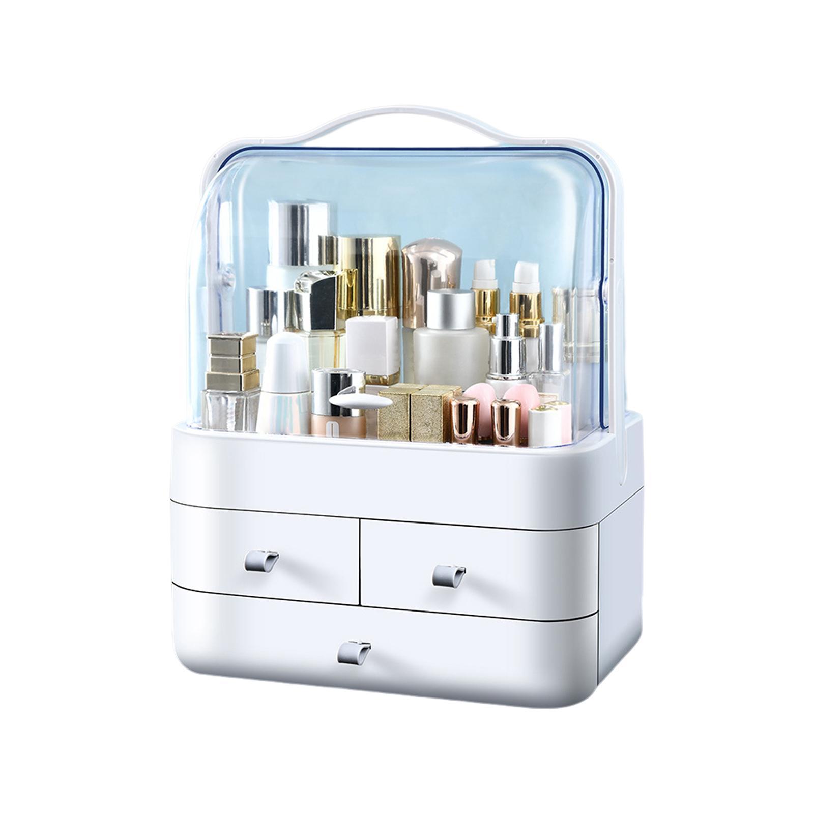 Desk Organizer with Drawer Makeup Storage Organizer Storage Drawers Case Makeup Holder Cosmetic Organiser Case for Desk Dorms Dressing Table