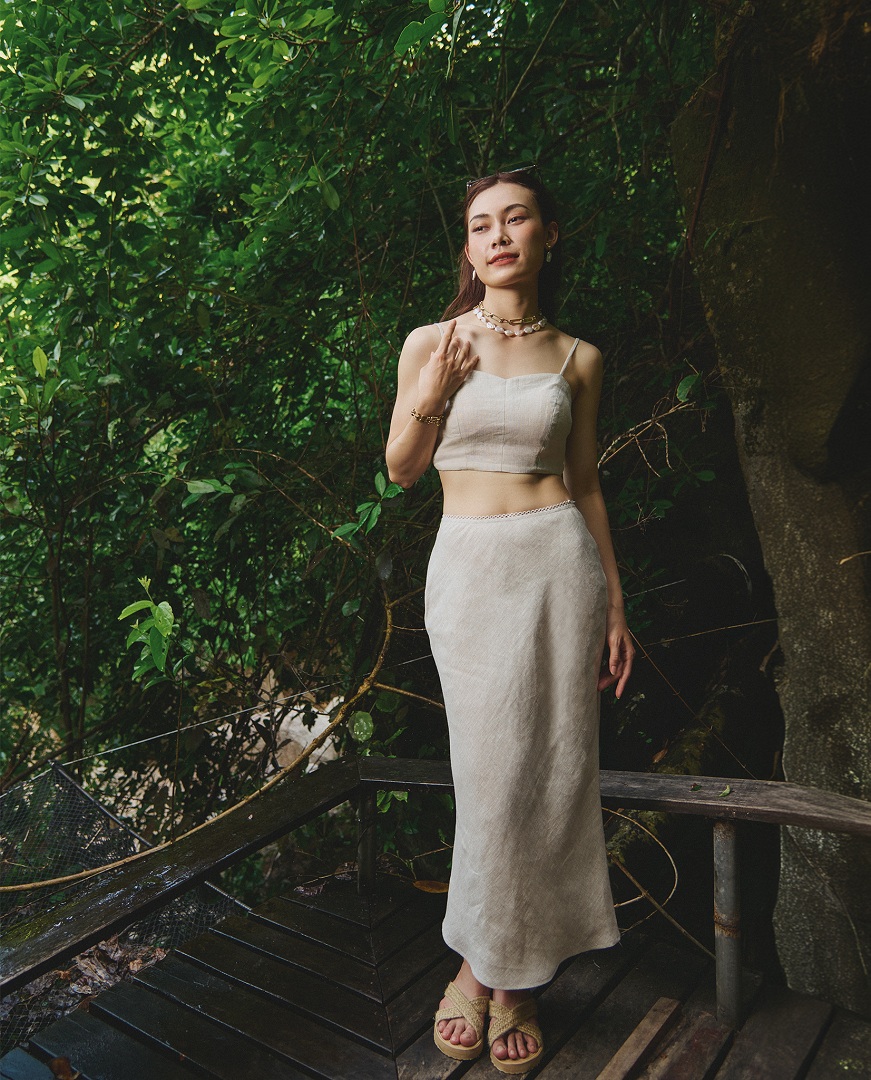 Áo Croptop Linen Lanh TOP208 thời trang thiết kế Hity