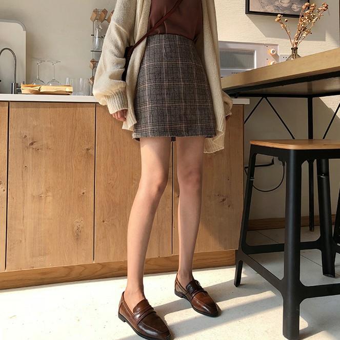 Chân váy nữ ngắn caro dáng chữ A lưng cao thời trang cho nữ phong cách Hàn Quốc CV04