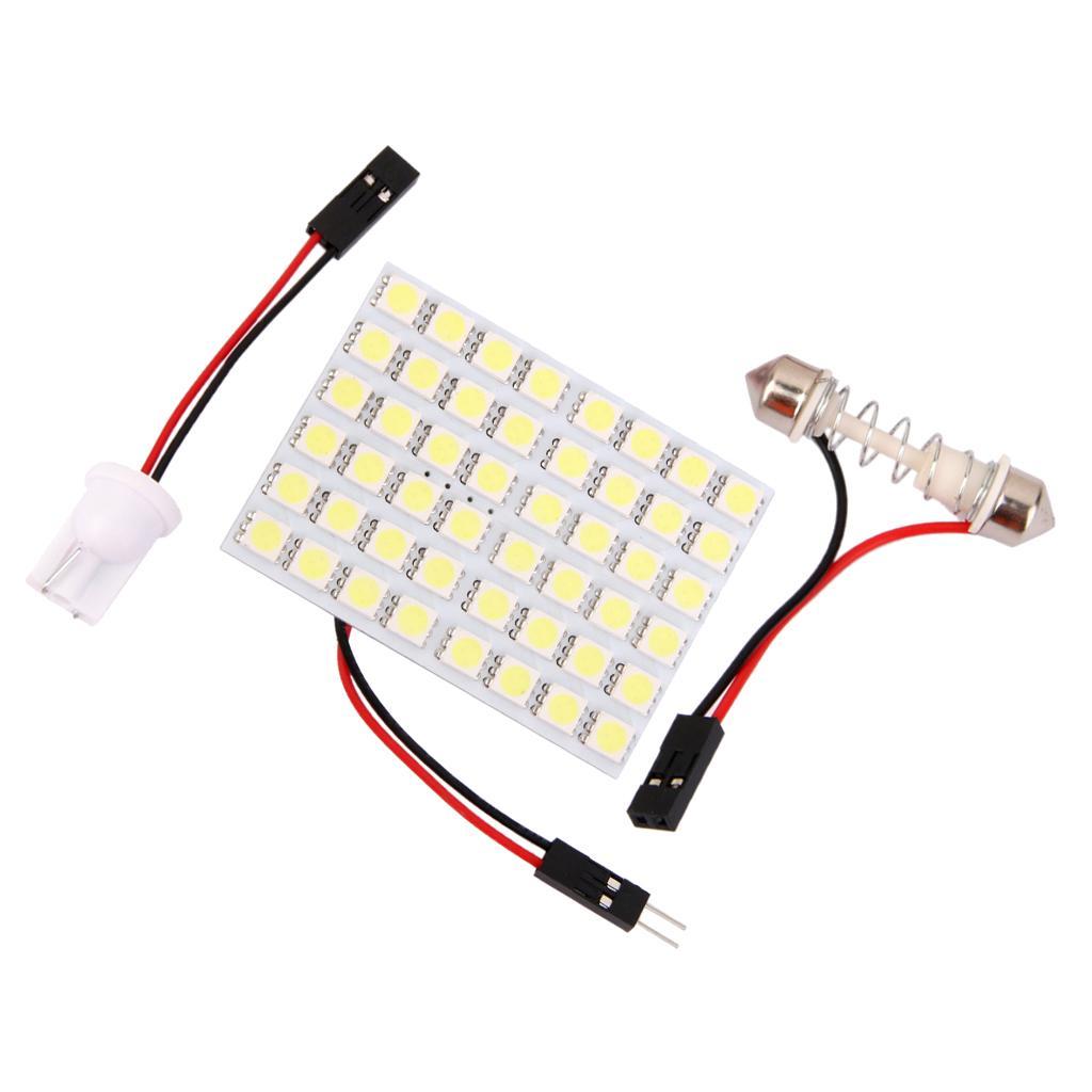 Set Of Long Service 48 SMD LED Panel With T10 Light Adapter & Festoon Dome Light Adapter