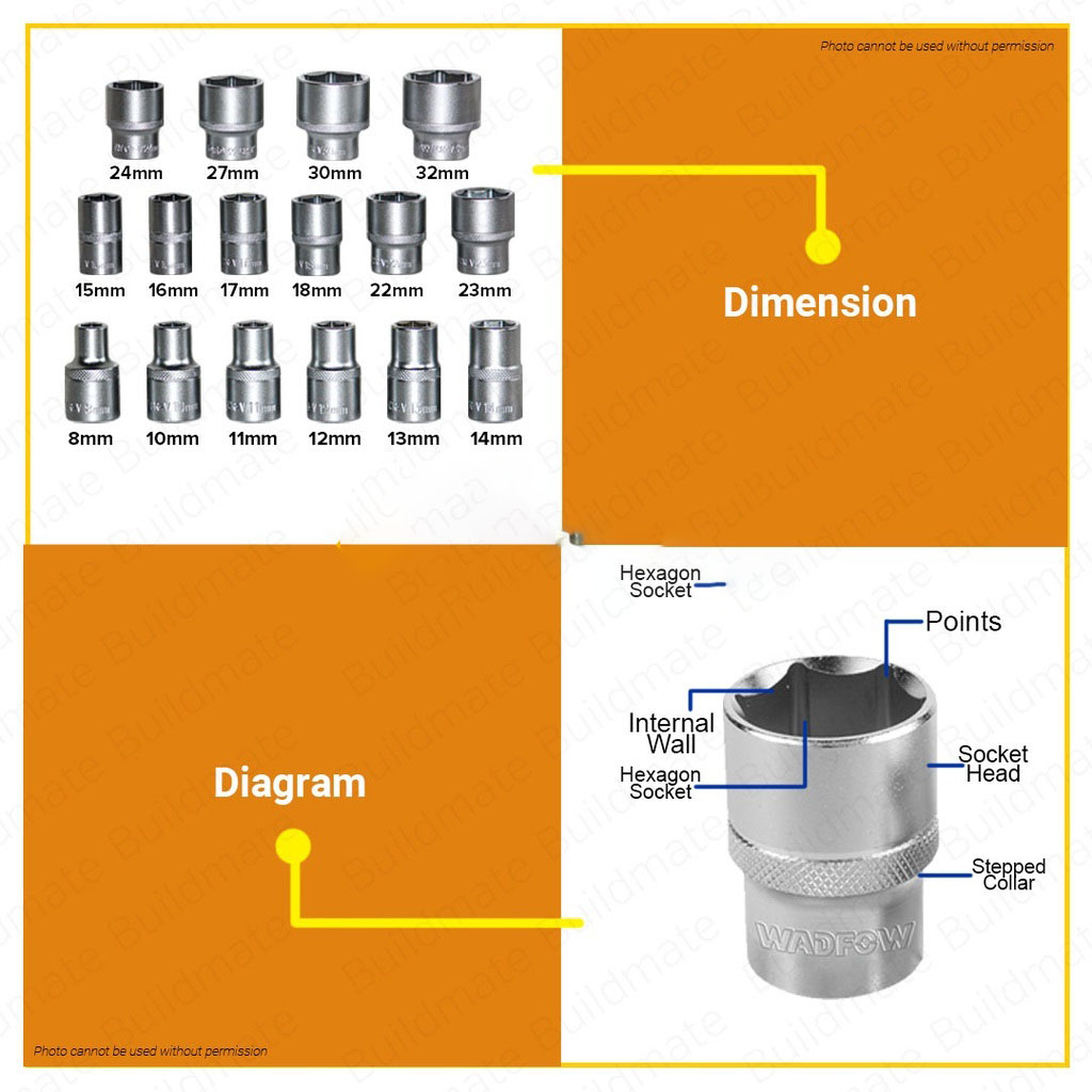 ĐẦU TUÝP WADFOW (NHIỀU KÍCH THƯỚC) - HÀNG CHÍNH HÃNG