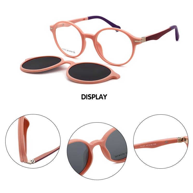 O-Q Câu Lạc Bộ Kính Mát Trẻ Em TR90 Cận Thị Bảo Mắt Kính Phân Cực Từ Tính Kẹp Kính Mát Trẻ Em T3101