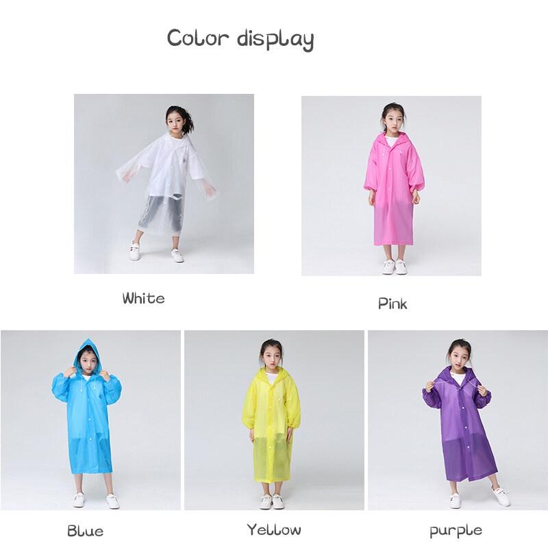 Áo Mưa Thời Trang Dễ Thương Cho Bé Trai + Gái Áo Mưa Màu Trơn Thiết Kế Đơn Giản Thời Trang Dành Cho Bé