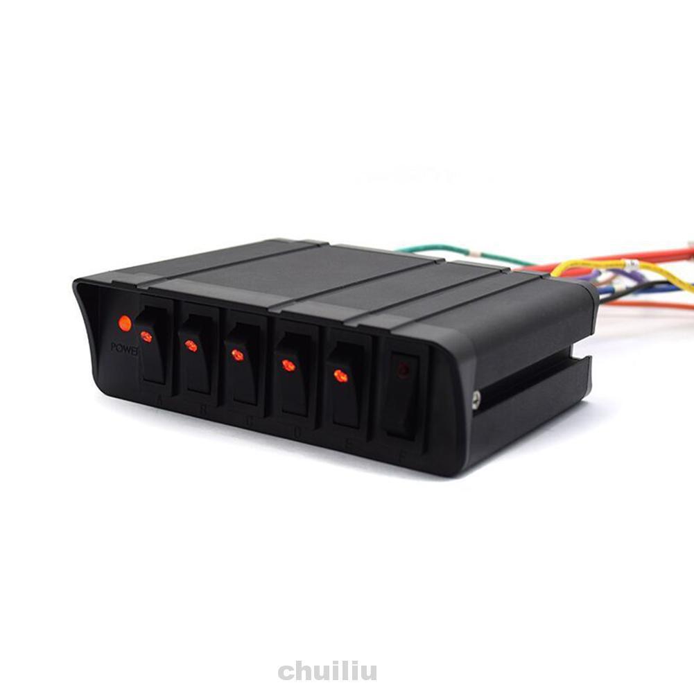 Bảng Công Tắc Đèn Led 6 Nút 12v 30amp Cho Tàu Thuyền