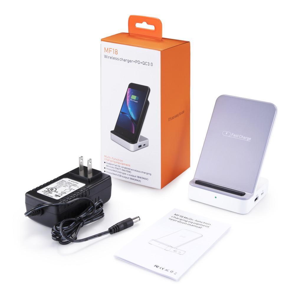 Qi Vertical Wireless Charger Pad Dual Coils Fast Charging Base for Phones