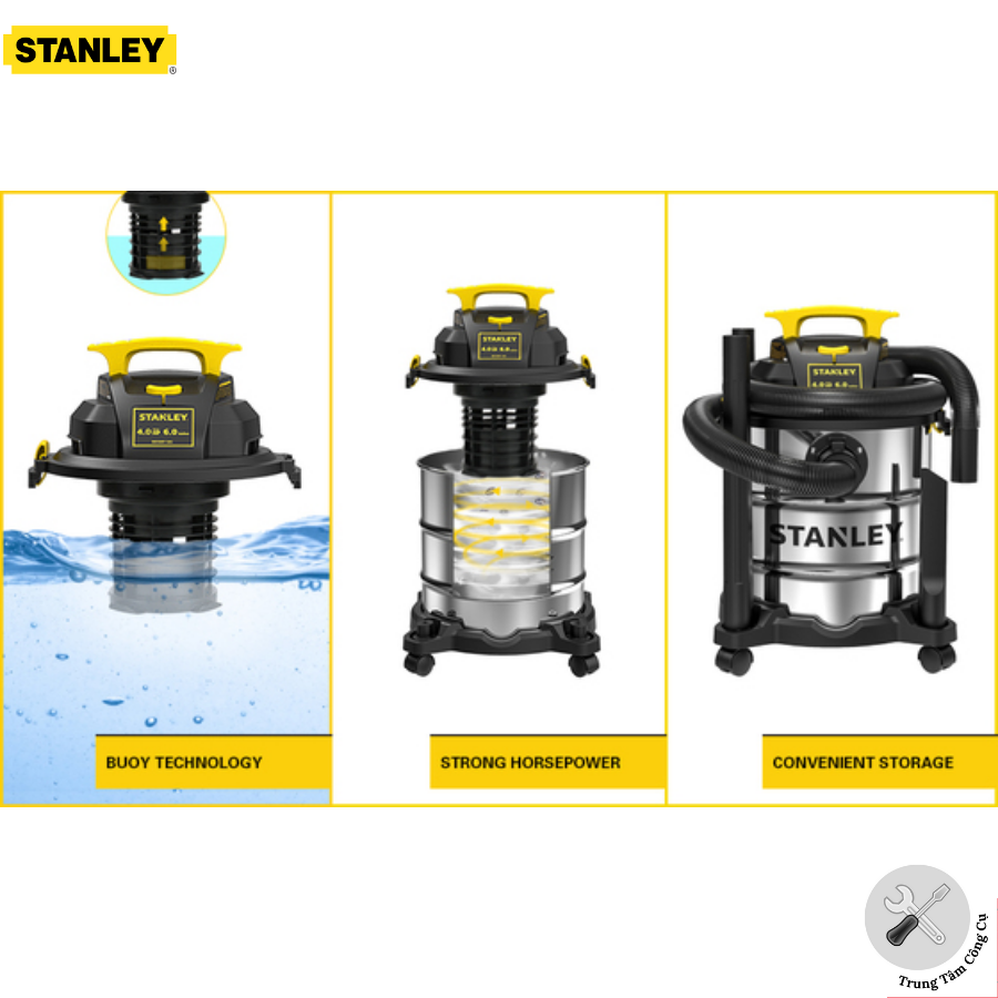 Máy hút bụi khô và ướt Stanley SL19116 công suất 3000W dung tích 23 lít -Hàng chính hãng