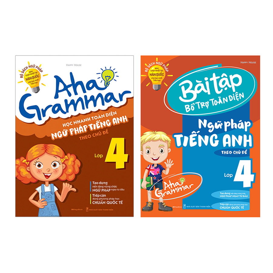 Combo 2 Cuốn Aha Grammar Ngữ Pháp Và Bài Tập Bổ Trợ Tiếng Anh Lớp 4