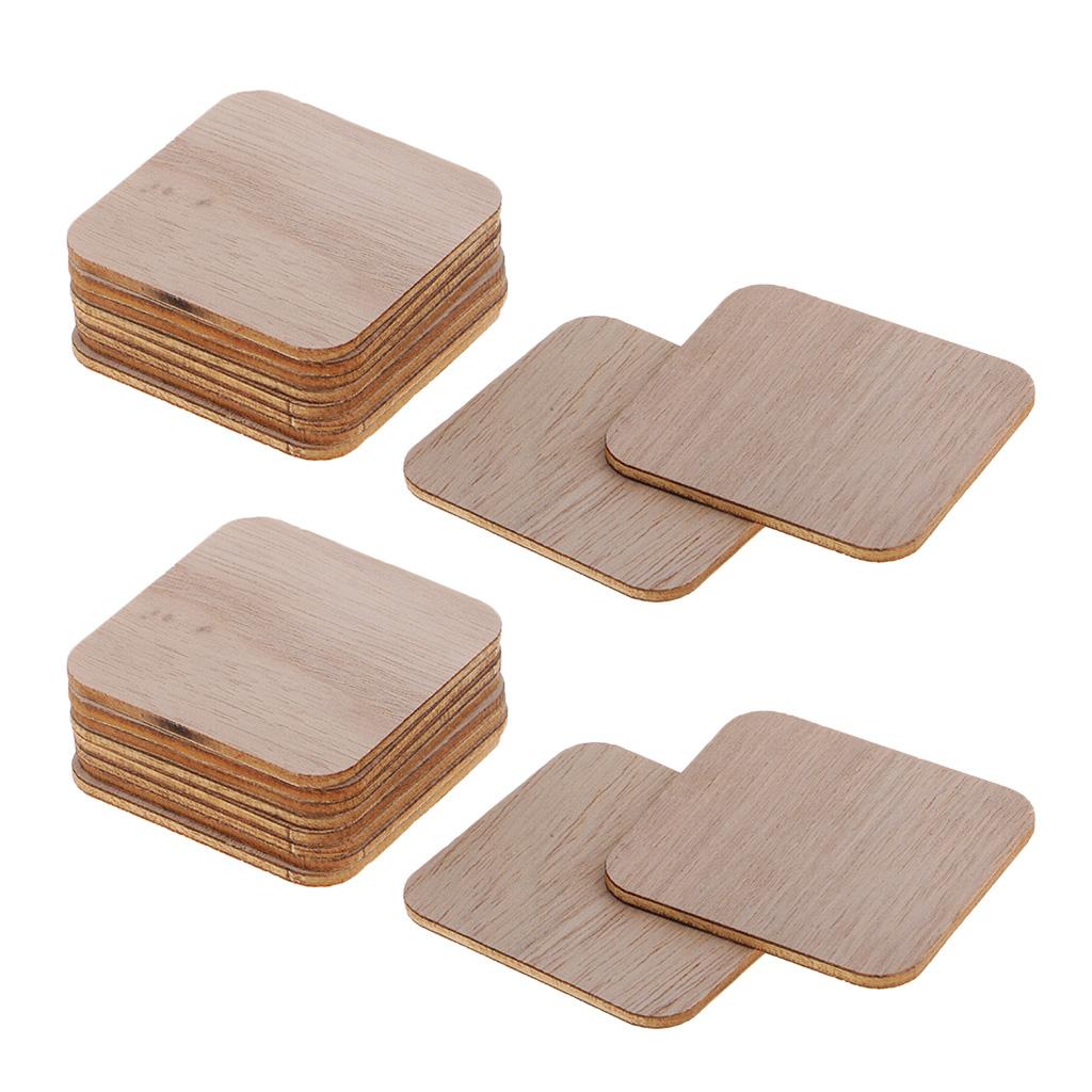 200 Gói Chưa Hoàn Thành Miếng Gỗ Trống Gỗ Ô Vuông Góc Tròn Bằng Gỗ Lỗ Cắt Cho Diy Tiếp Liệu, Thủ Công, trang T