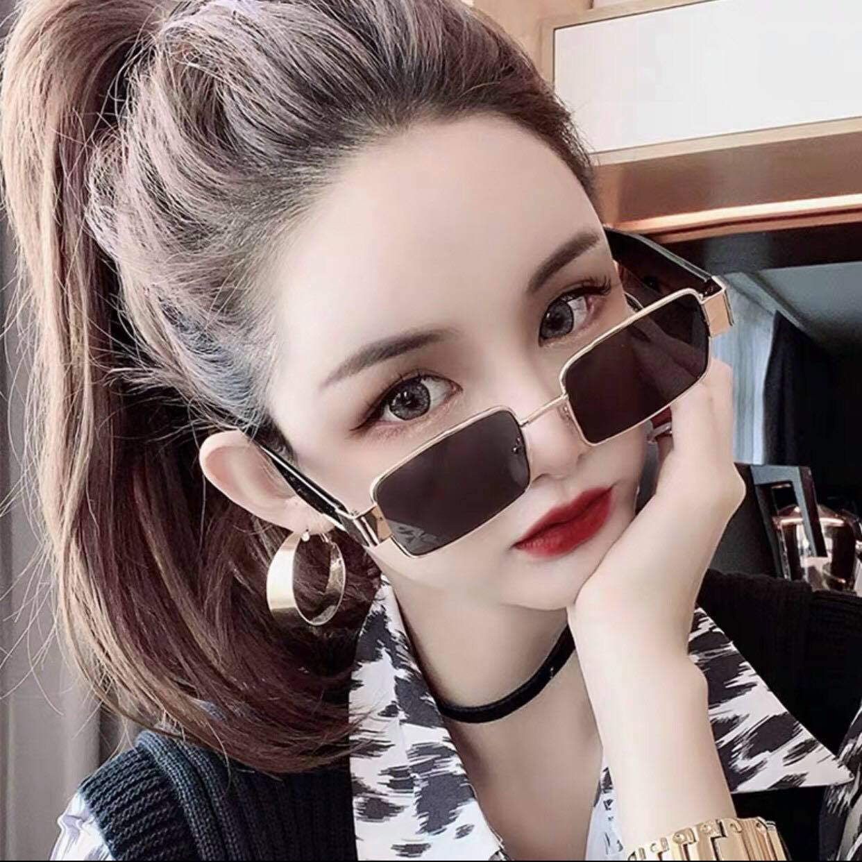 Kính râm Nam nữ thời trang chống nắng uv thời trang Hàn Quốc